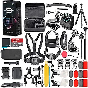 GoPro Hero9 Black Action Kit - 5K Video, 20MP Photos