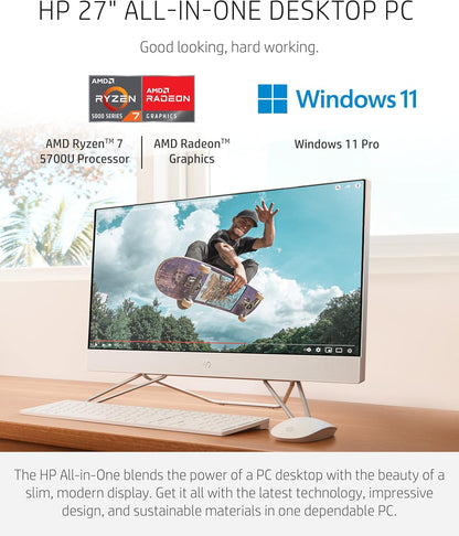 HP 27-cb0052 All-in-One Ryzen 7 Desktop PC