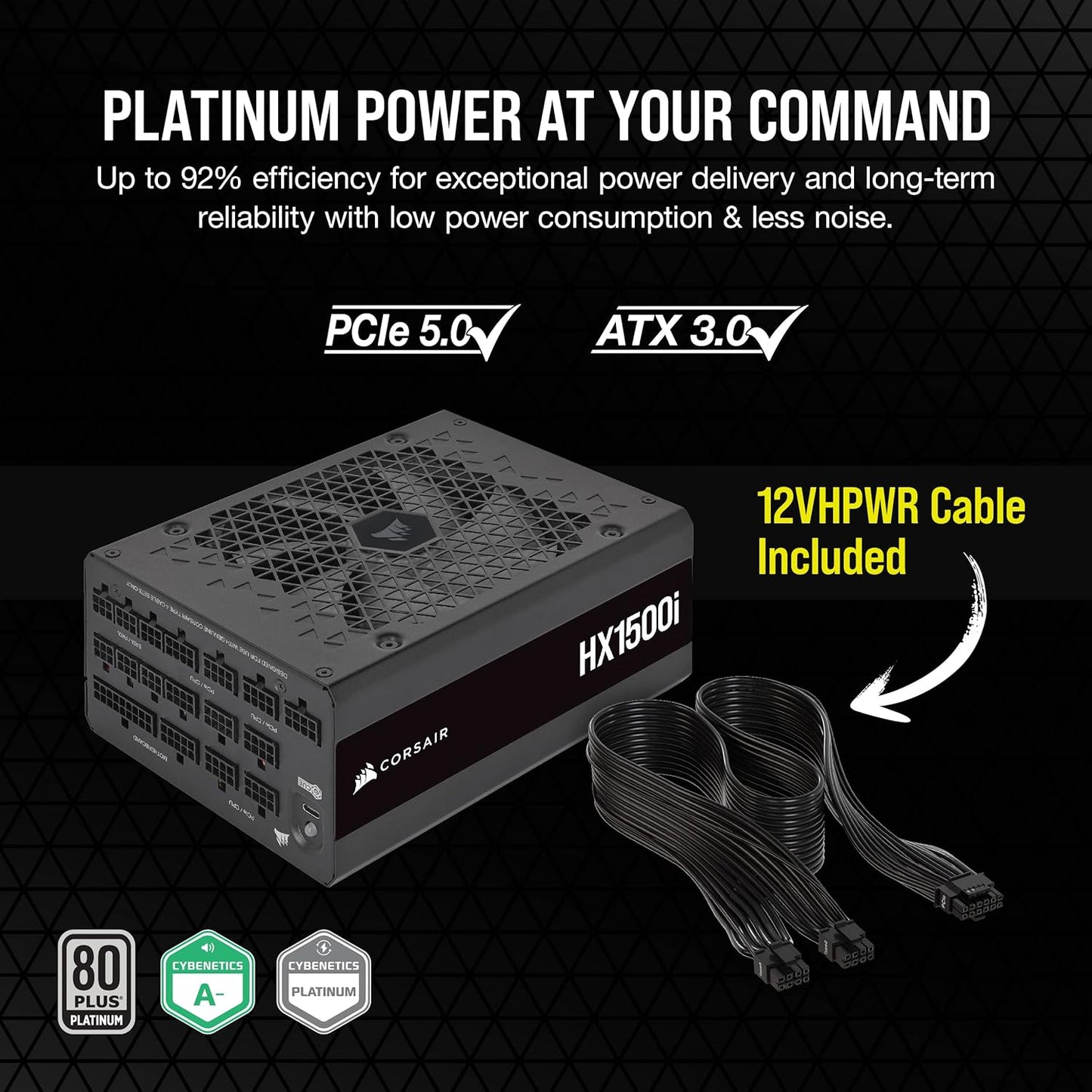 Corsair CP-9020261-NA HX1500i 1500W 80+ Platinum ATX 3.0 PSU