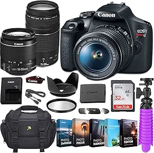Canon EOS Rebel T7 DSLR Camera with Lenses (Renewed)