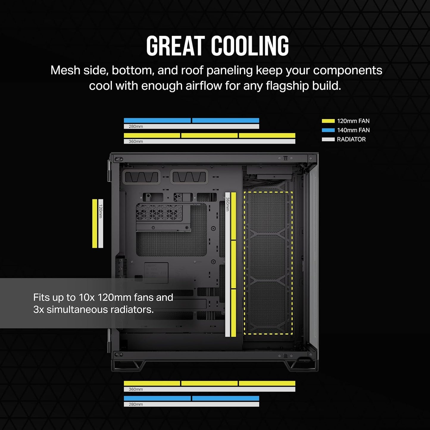 Corsair CC-9011257-WW 6500X: Mid-Tower ATX Dual Chamber Case - Black