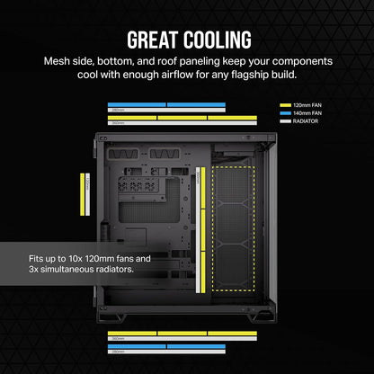 Corsair CC-9011257-WW 6500X: Mid-Tower ATX Dual Chamber Case - Black