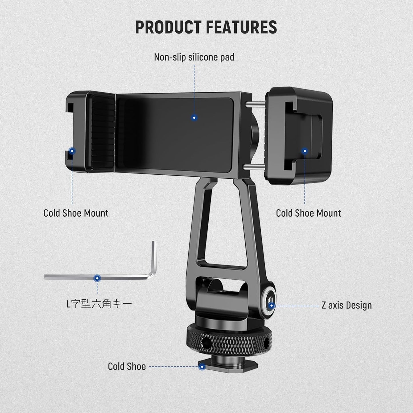 Neewer PA001 Metal Phone Tripod Mount with Cold Shoe