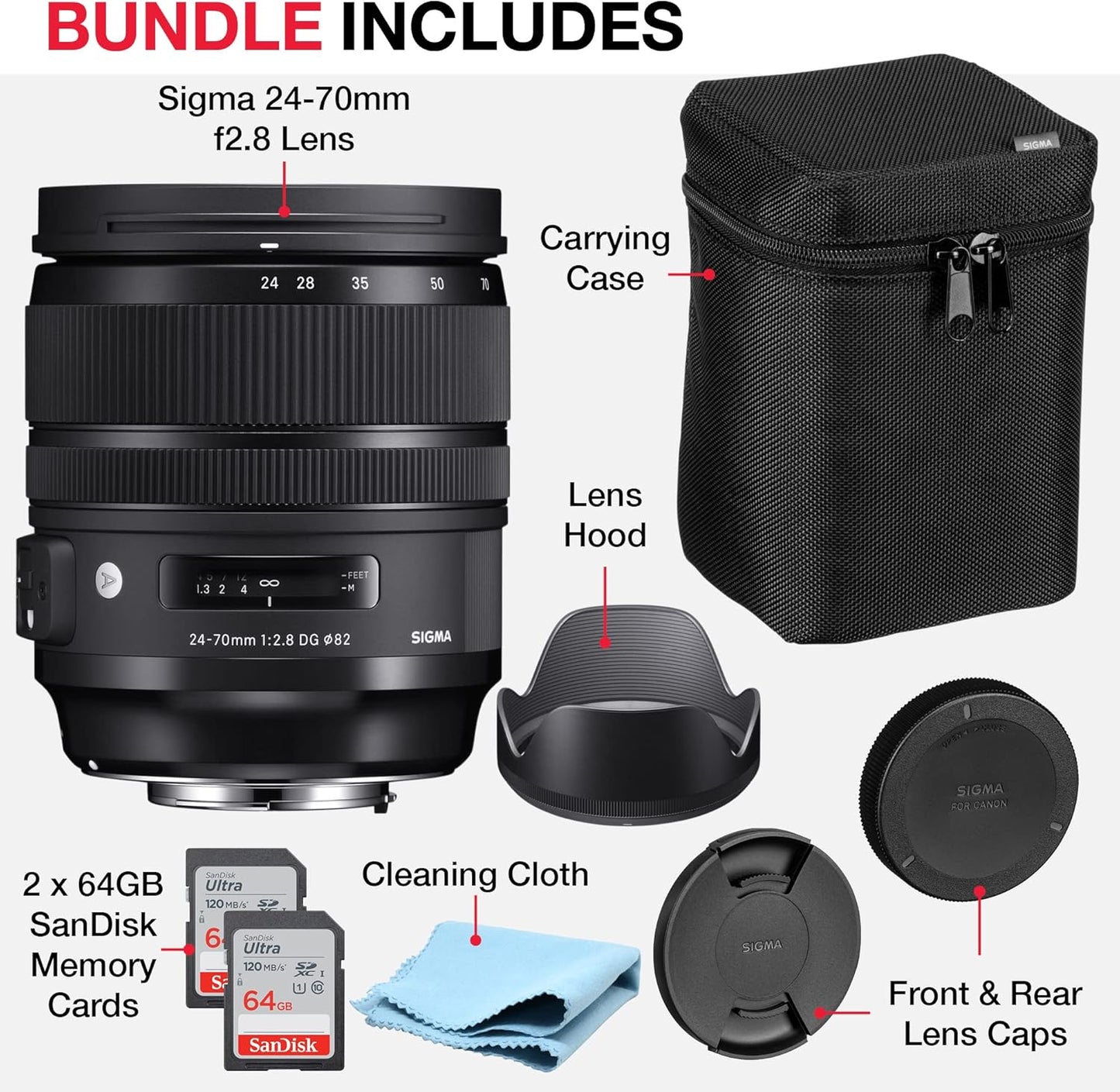 Sigma 24-70mm F2.8 Art Canon EF Lens Bundle