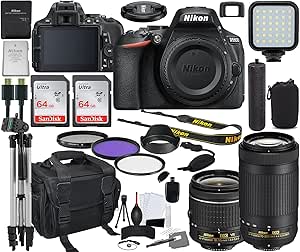 Nikon D5600 DSLR 18-55mm 70-300mm Lens Bundle