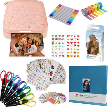 HP Sprocket HPIKSPK3BPAMZ - Portable Photo Printer - Scrapbook Bundle
