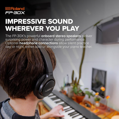 Roland FP-30X-WH Digital Piano 88-Note PHA-4 Keyboard - White