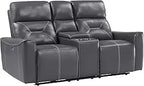 Lexicon S189446GY-2PW Edelweiss Power Reclining Loveseat Gray