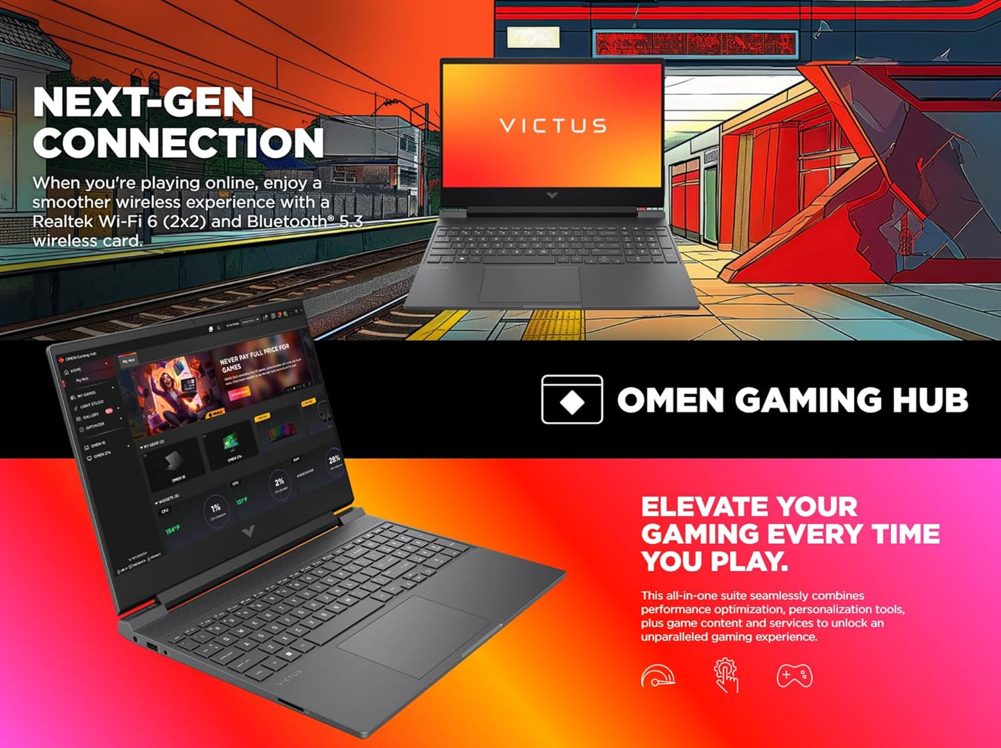 HP Victus Gaming Laptop Ryzen 5 RTX 4050 144Hz FHD