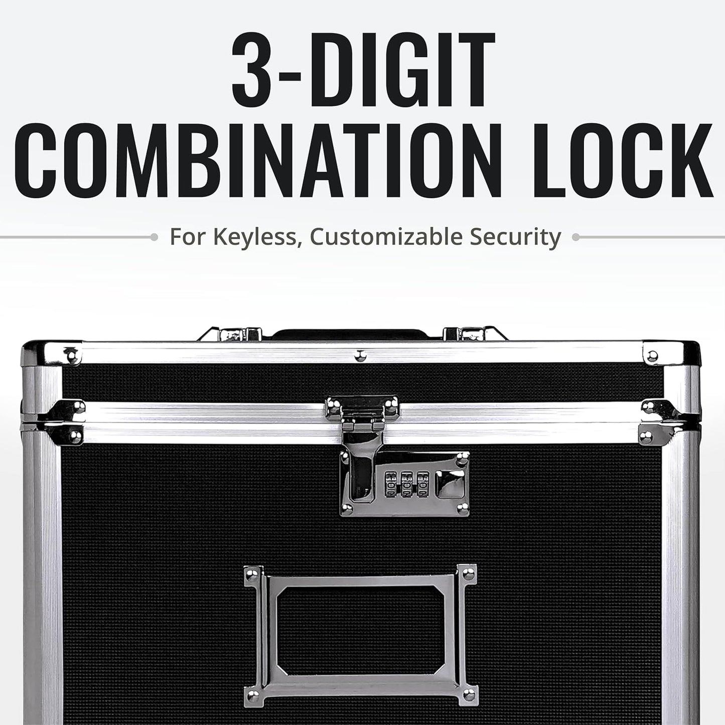 Vaultz VZ00490 Locking Vinyl Record Storage Box 50 Albums