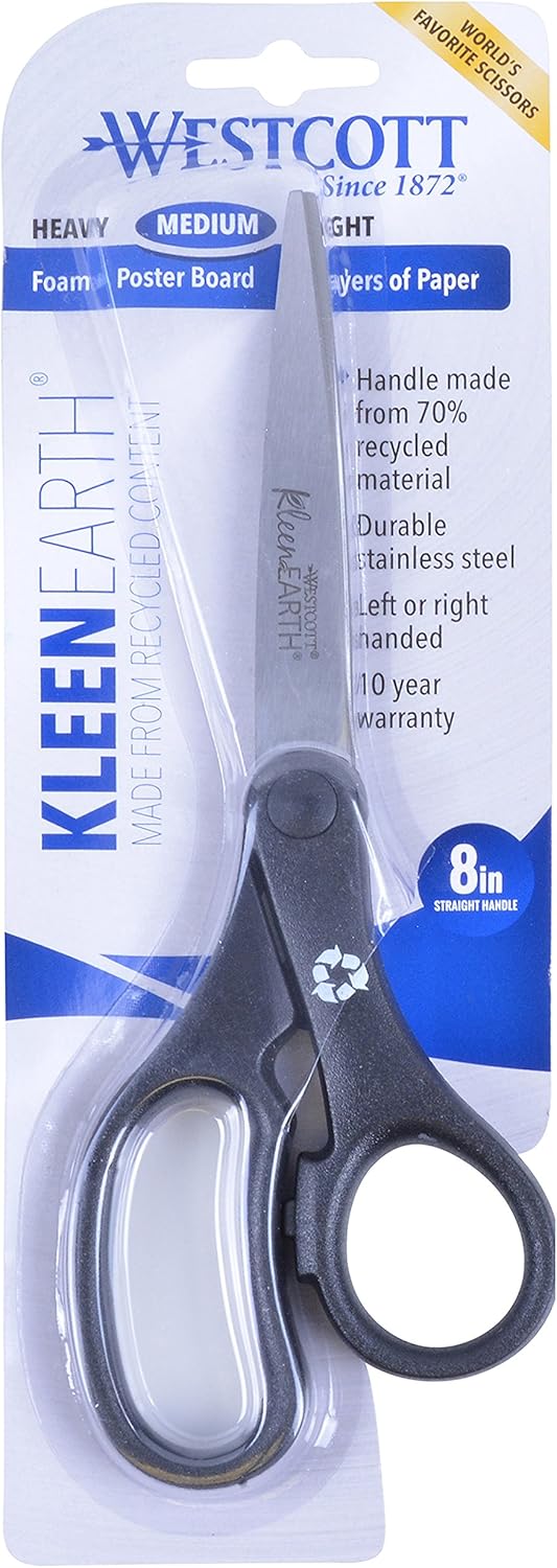 Westcott 15583 KleenEarth 8" Recycled Scissors