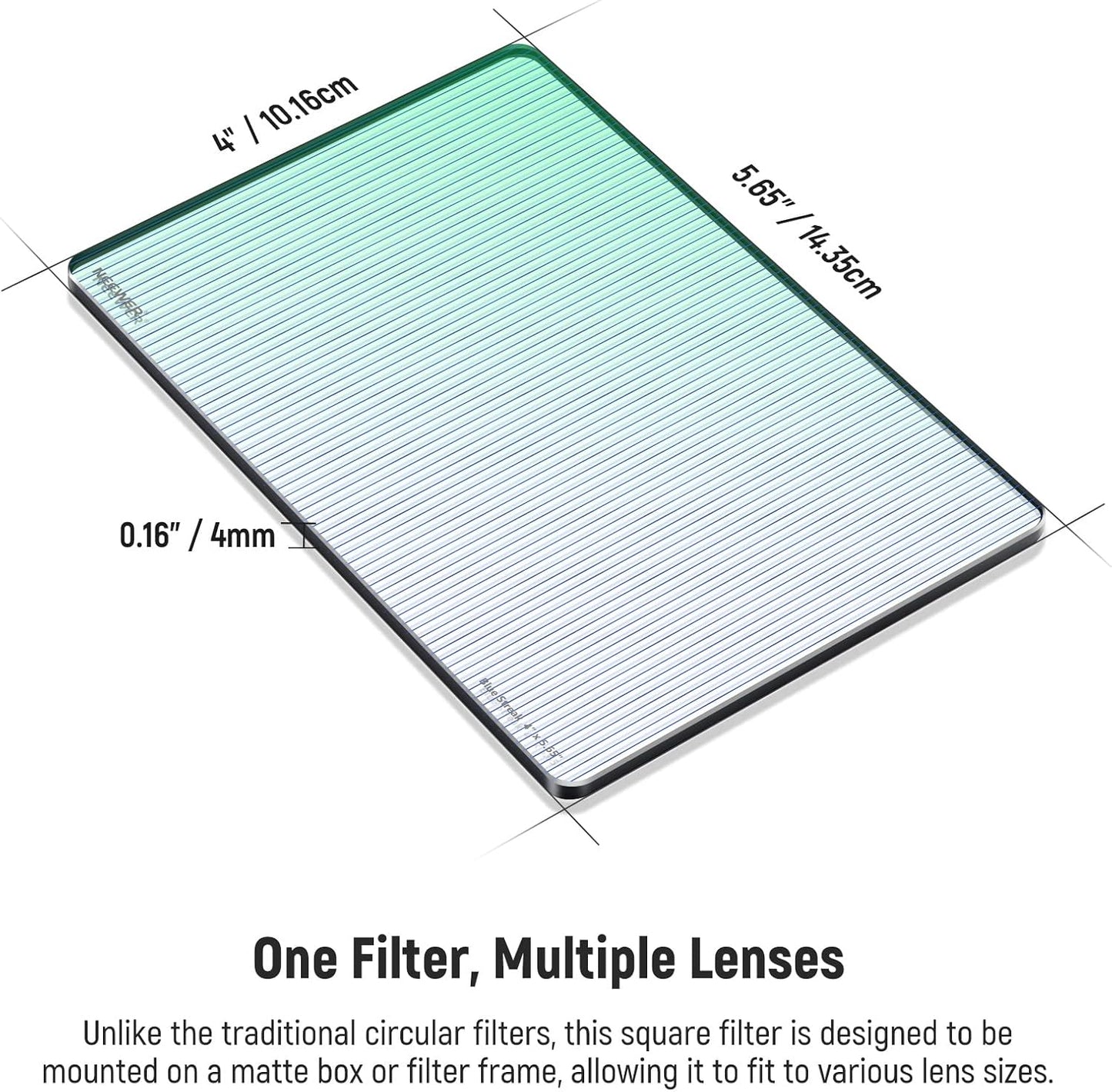 Neewer NW SERIES S 4x5.65" Blue Streak Anamorphic Filter