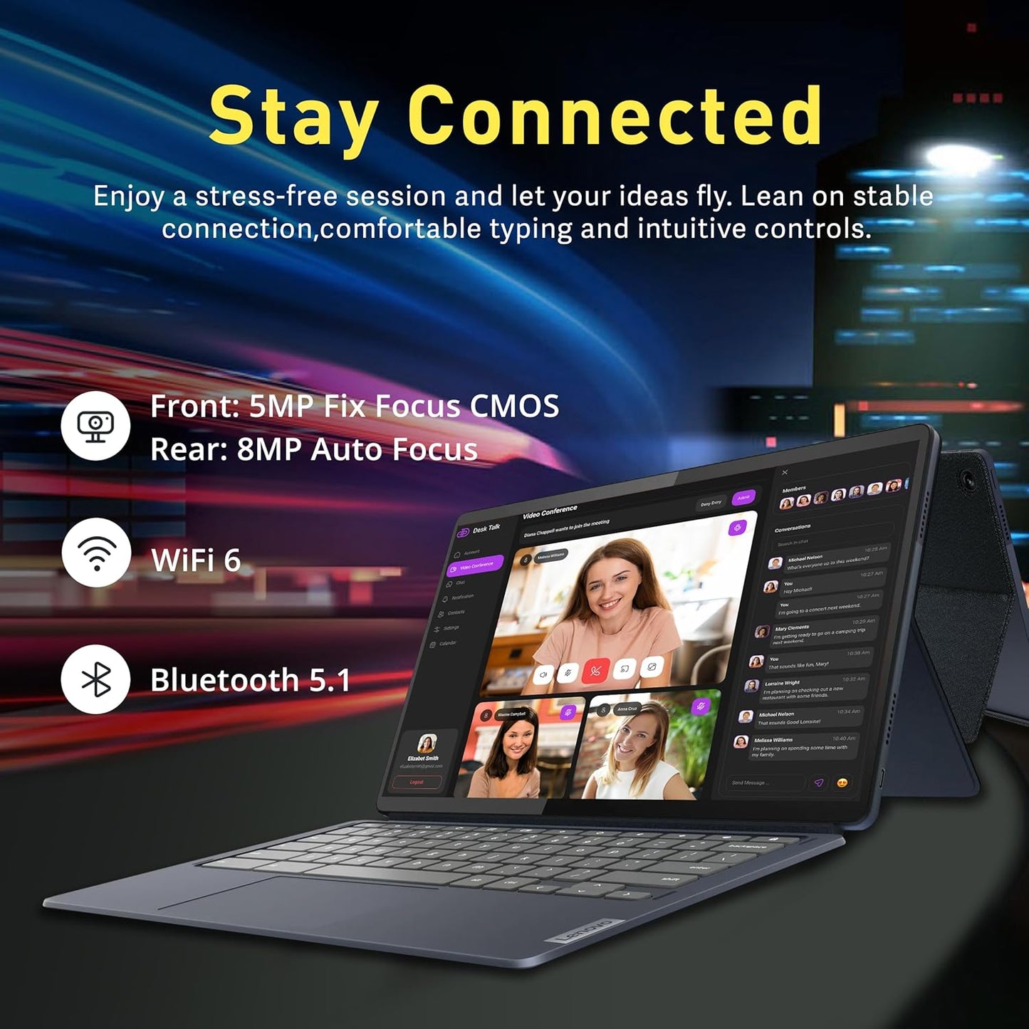 Lenovo IdeaPad Duet 5 Chromebook FHD 2-in-1 Renewed