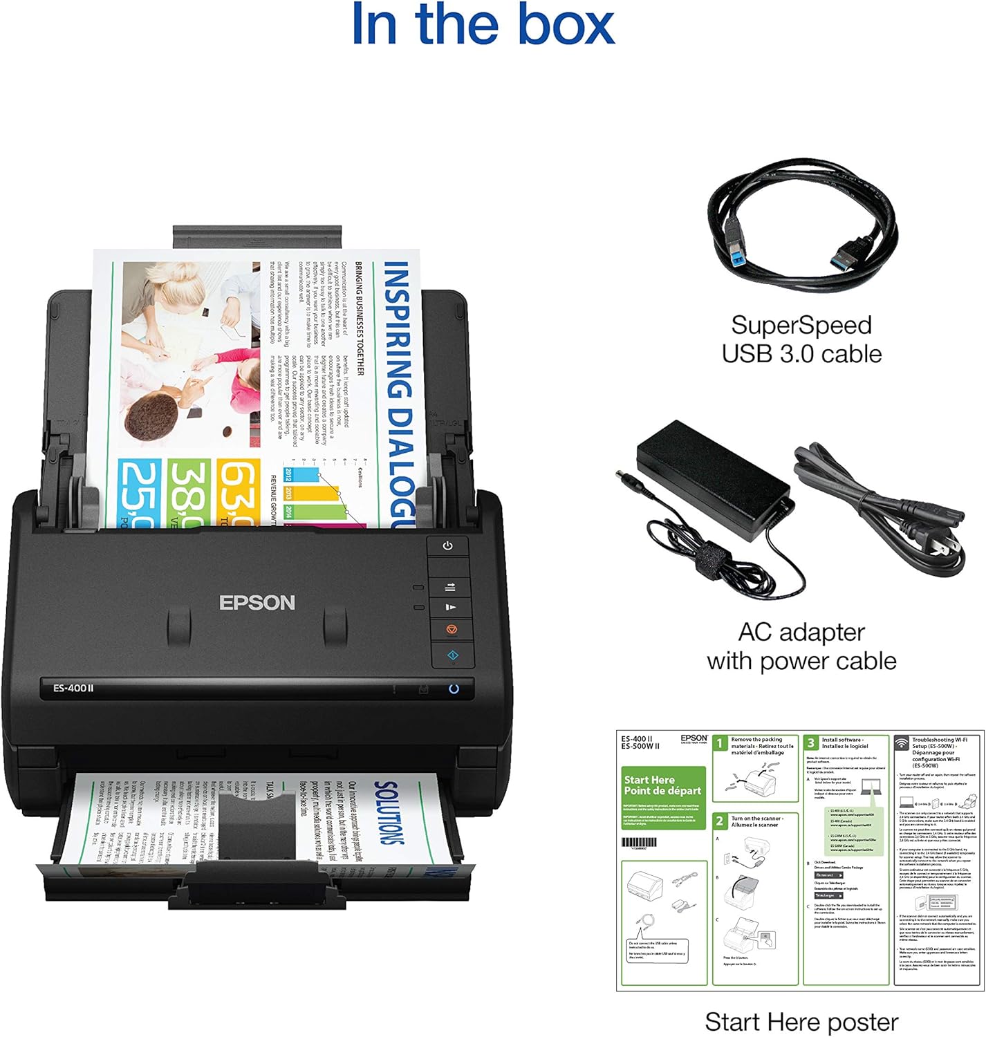Epson ES-400II Workforce Desktop Document Scanner (Renewed)