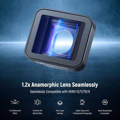 Neewer Hero 12, Hero 11, Hero 10, Hero 9 1.2X Anamorphic Lens