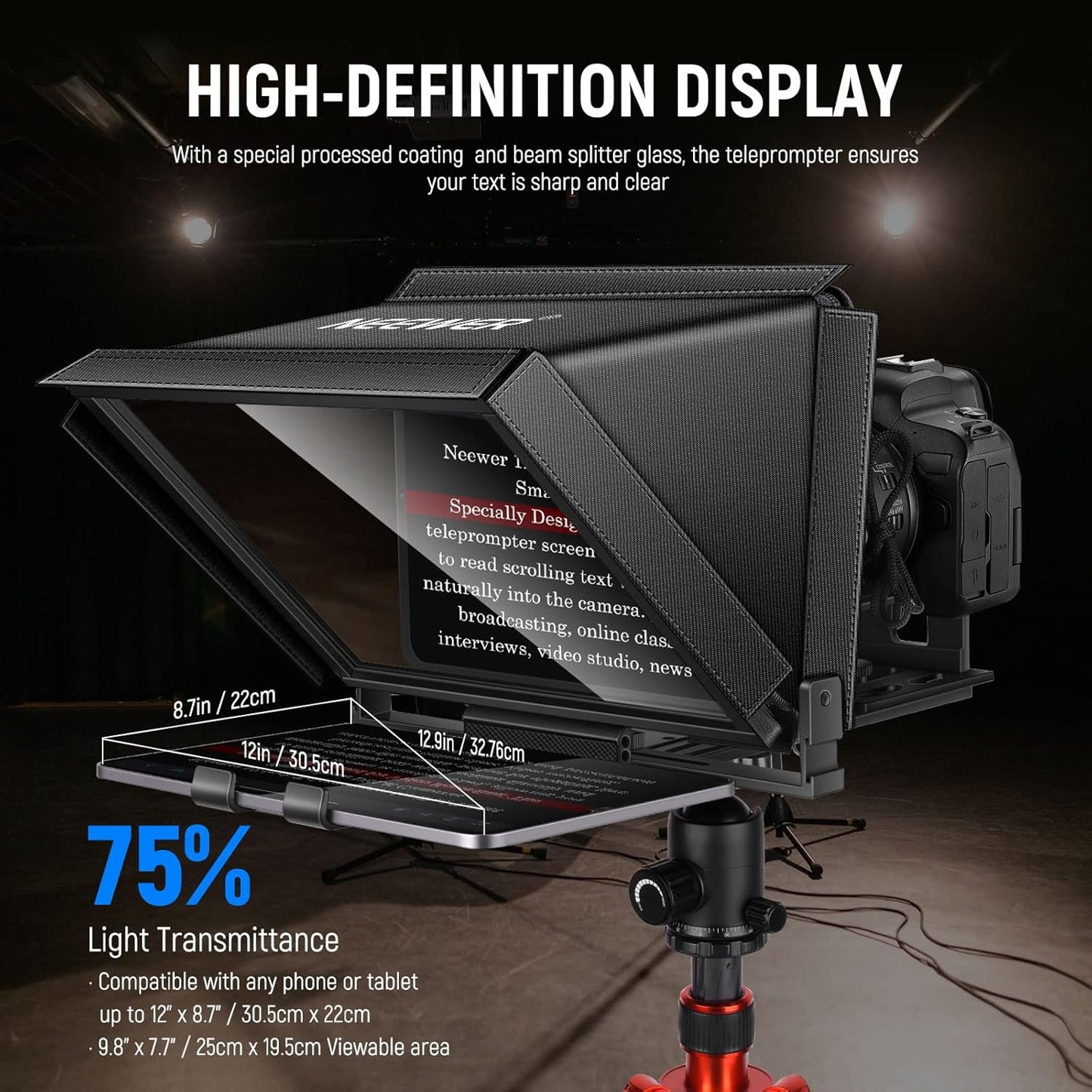 Neewer 10101278 Aluminum Teleprompter with Remote Control
