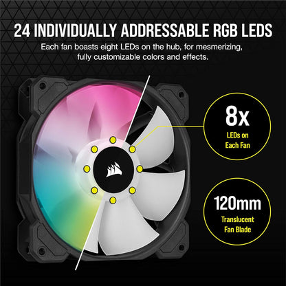 Corsair CO-9050109-WW iCUE SP120 RGB Elite 120mm Fan Kit