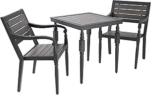 Numark Bistro Set - 3-Piece Metal Patio Furniture