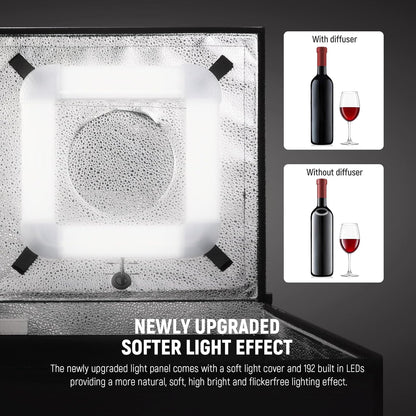 NEEWER LP50 Light Box - 20"x20", Dimmable LED, 4 Backdrops