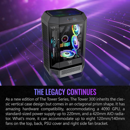 Thermaltake CA-1Y4-00S1WN-00 Tower 300 Black Micro-ATX Case