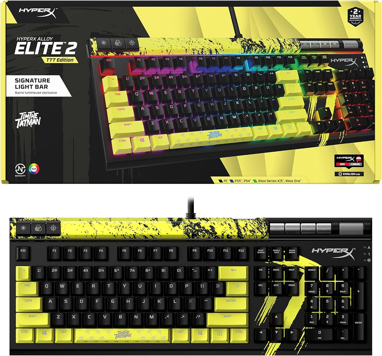 HyperX 639P0AA#ABA Alloy Elite 2 TTT Edition: RGB Mechanical Keyboard