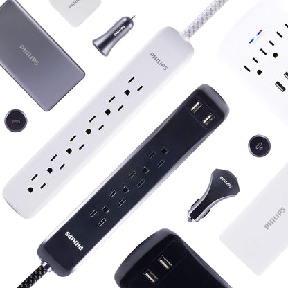 Philips SPC3064WET1/37 6-Outlet Braided Surge Protector