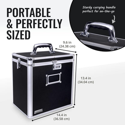Vaultz VZ00490 Locking Vinyl Record Storage Box 50 Albums