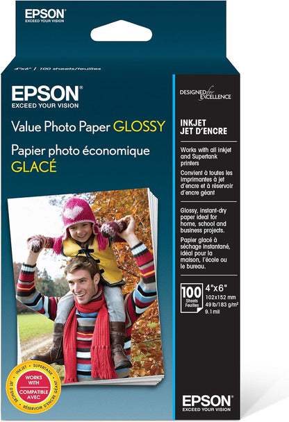 Epson S400034 Value Photo Paper 4x6 Glossy 100 Sheets