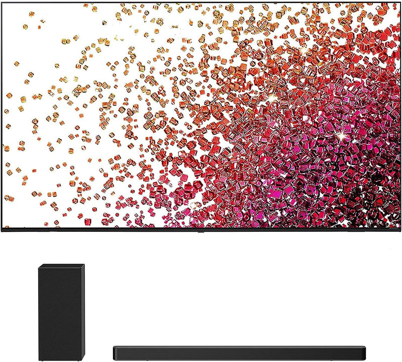 LG 75NANO75UPA 75-Inch 4K NanoCell Smart TV Soundbar Bundle Used — main product image