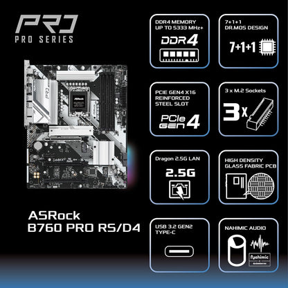 ASRock B760 PRO RS/D4 Intel DDR4 ATX Motherboard