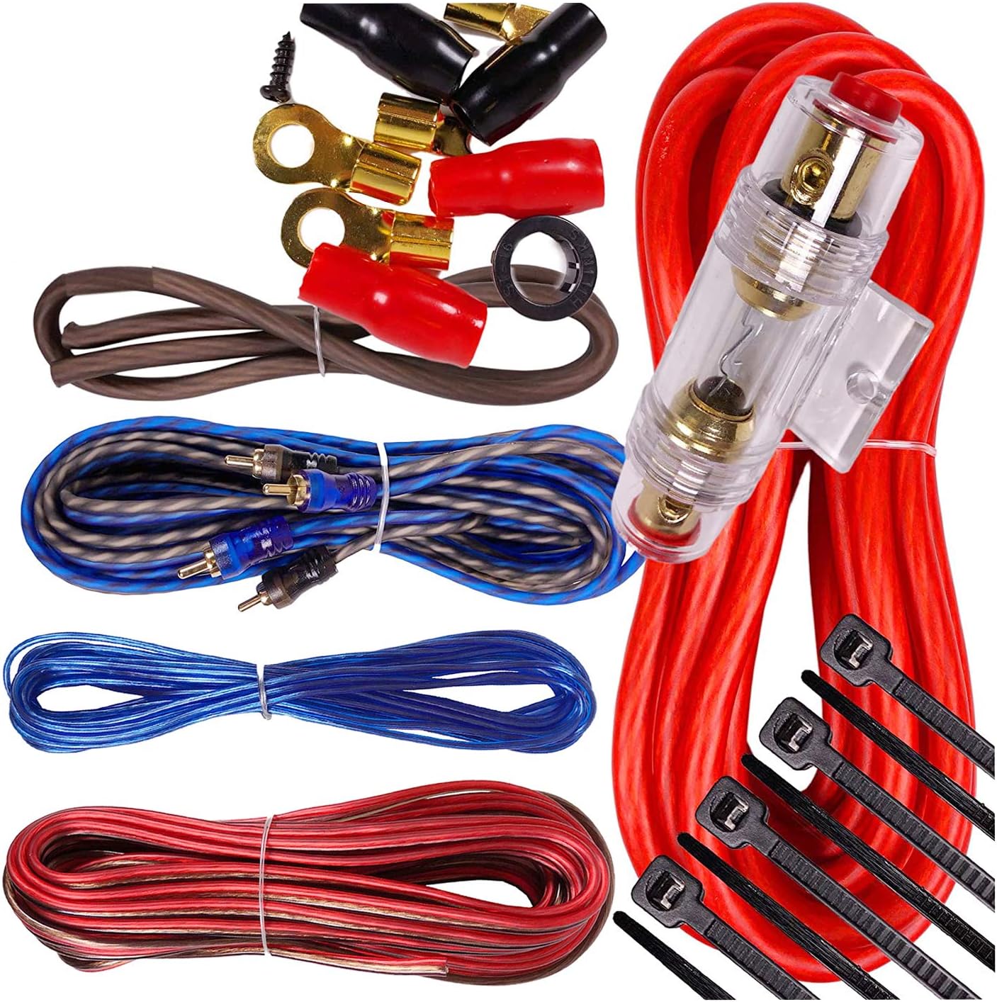 Gravity BGR-KIT8-PK3-RED 1500W 8 Gauge Amplifier Kit Red