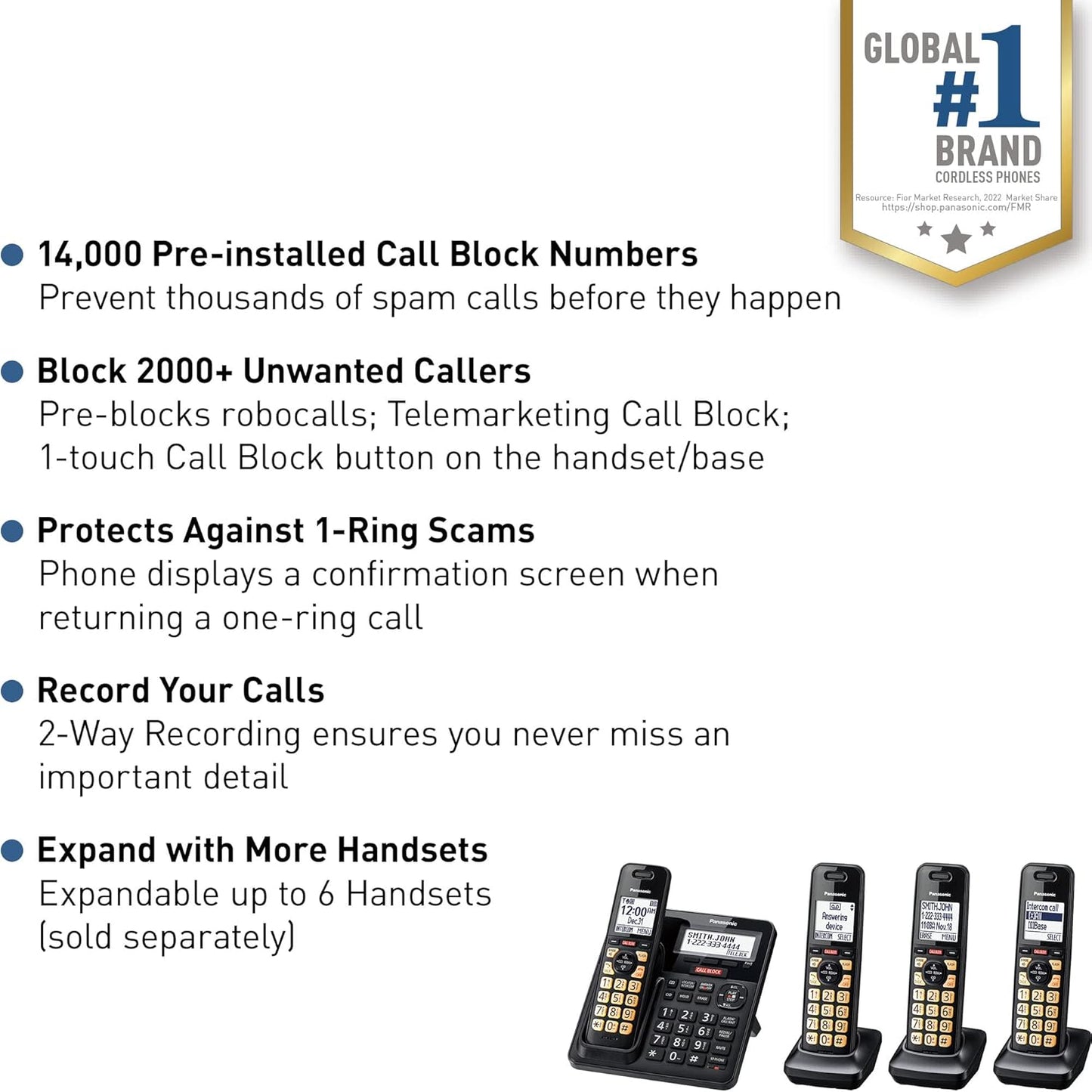 Panasonic KX-TGF944B Cordless Phone 4 Handsets