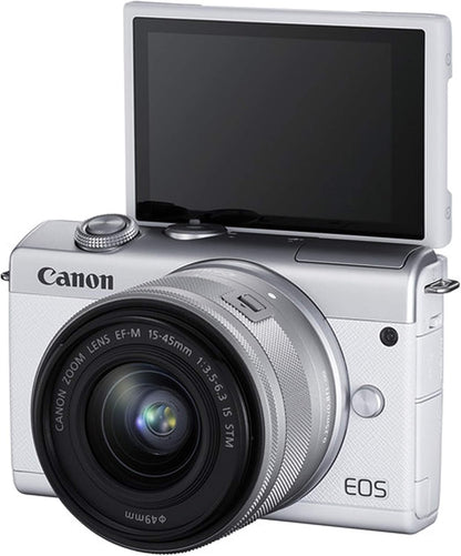 Canon EOS M200 (White) Mirrorless Camera Bundle (Renewed)