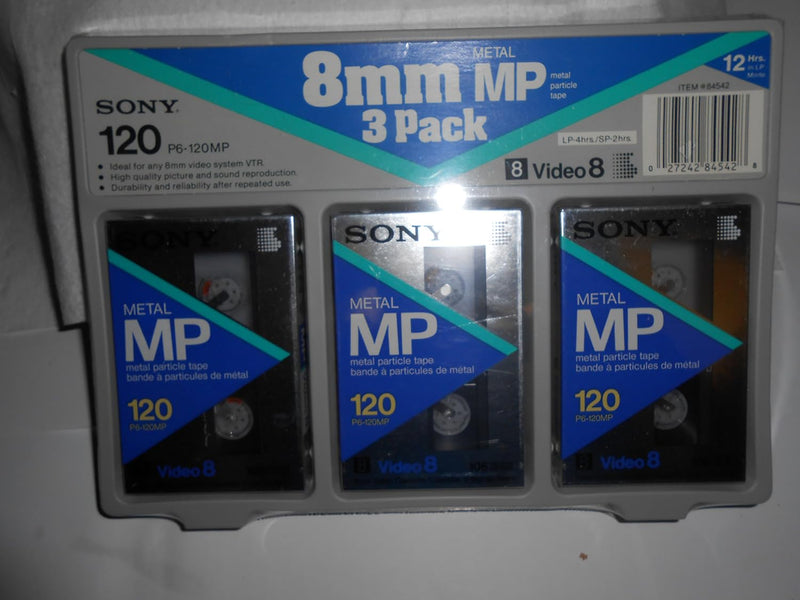 Sony 4332231031 8mm Metal MP Video Cassette 3-Pack — main product image