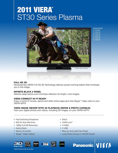Panasonic TC-P42ST30 42-Inch 1080p 3D Plasma HDTV