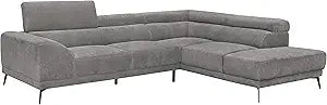 Lexicon Courtney Fabric Sectional Sofa, Gray - 112