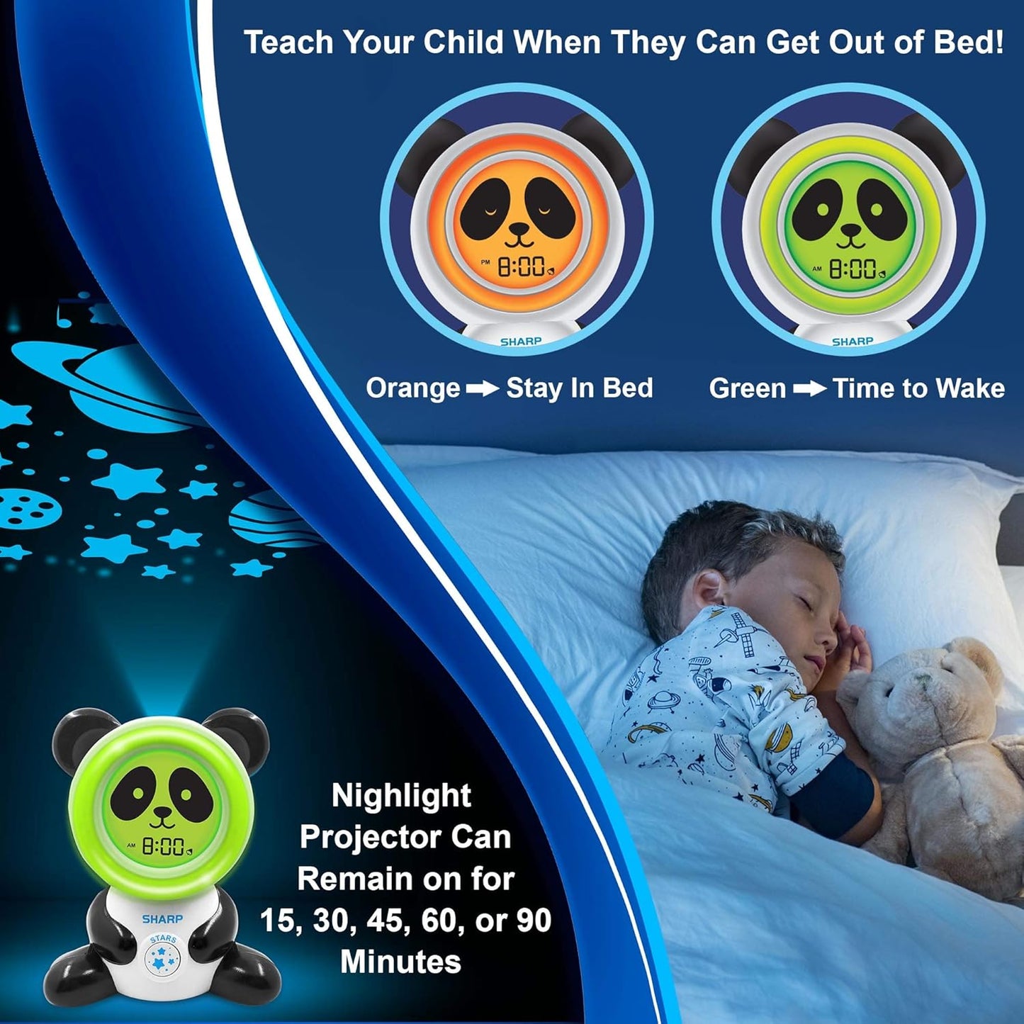 Sharp SPC084P Ready to Wake Bear Sleep Trainer Clock