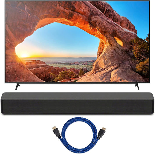 Sony KD65X85J 65" 4K UHD TV Soundbar HDMI Cable Bundle