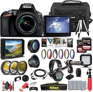 Nikon 1576 D5600 DSLR 18-55mm Lens Bundle (Renewed)