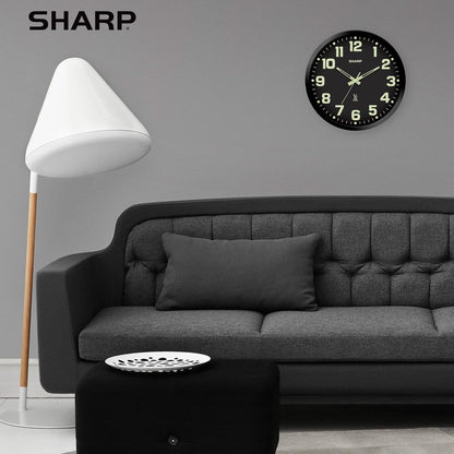 Sharp Atomic Wall Clock, Glow in The Dark, 12 Inch