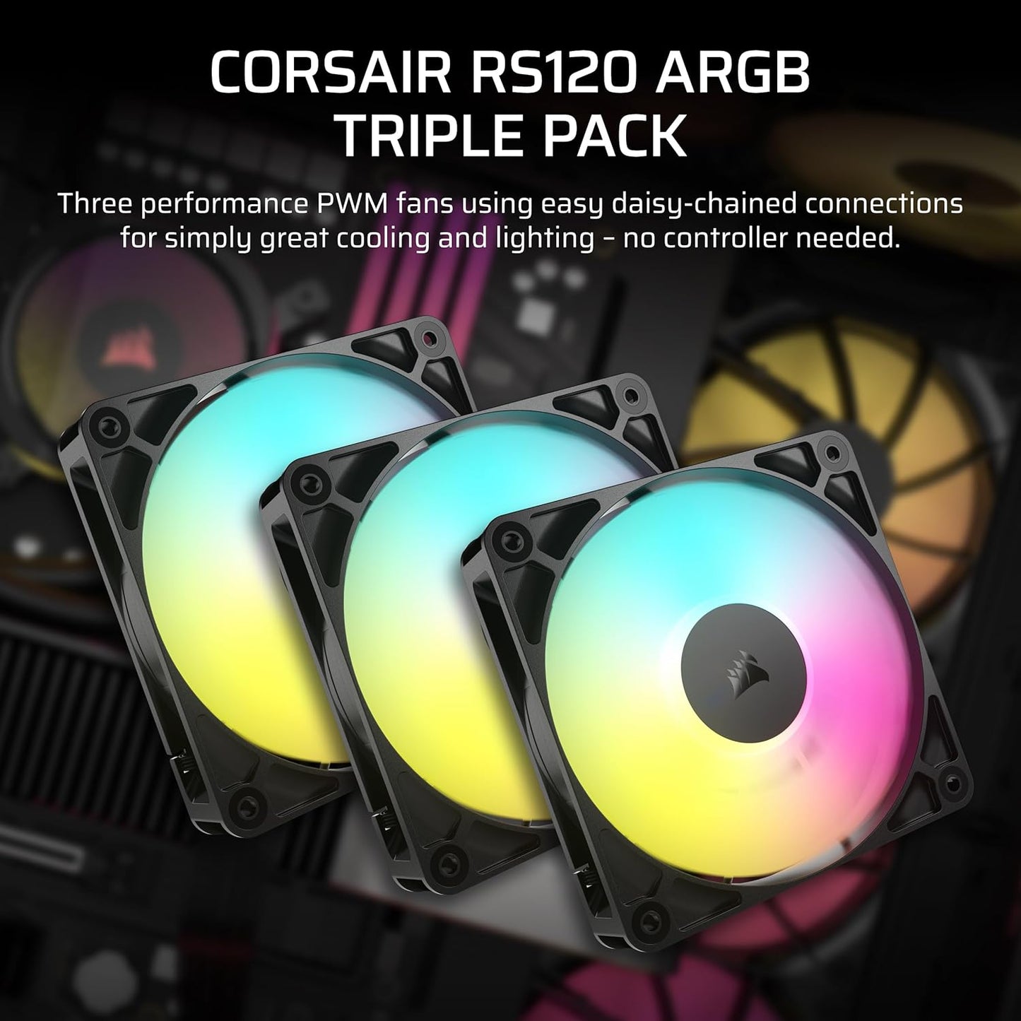 Corsair CO-9050181-WW RS120 ARGB PWM Fan Triple Pack