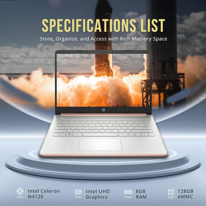 HP Stream N4120 14" HD Celeron Laptop, 256GB