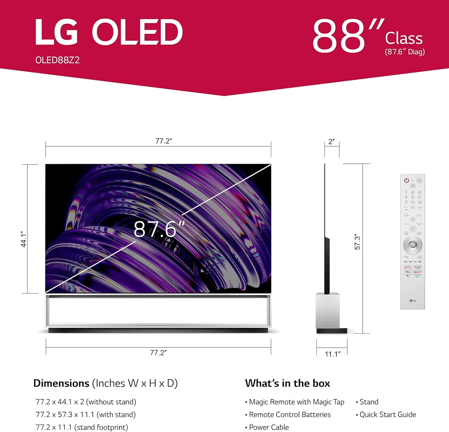 LG OLED OLED88Z2PUA 88" 8K Smart TV 120Hz
