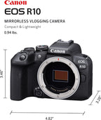 Canon 5331C002 EOS R10 Mirrorless Camera Body 4K Video