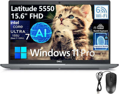 Dell 5550 Latitude Laptop - 15.6" FHD, Ultra 7, 32GB, 1TB SSD, AI Copilot - Win 11 Pro