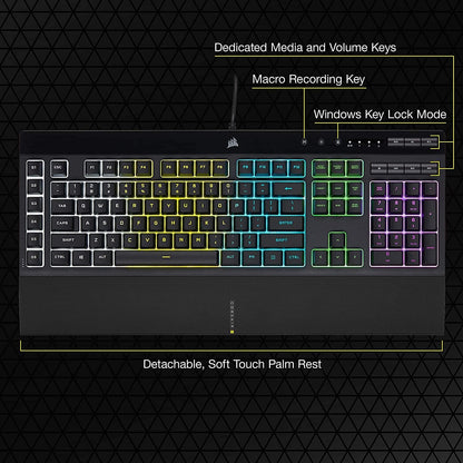 Corsair CH-9226765-NA-cr K55 RGB PRO Gaming Keyboard Renewed