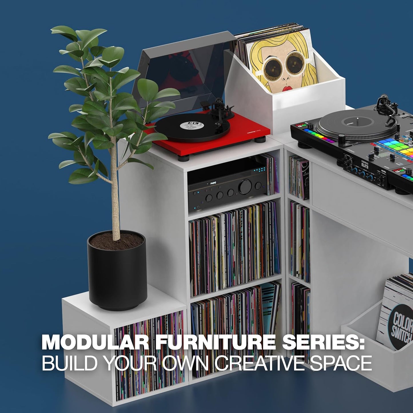 Glorious AMS-MOD-MIX-RACK-WHT Modular Mix Rack White DJ Stand