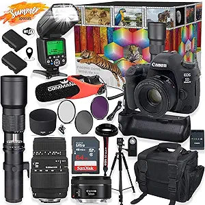Canon EOS 5D Mark IV DSLR Lens Bundle Renewed