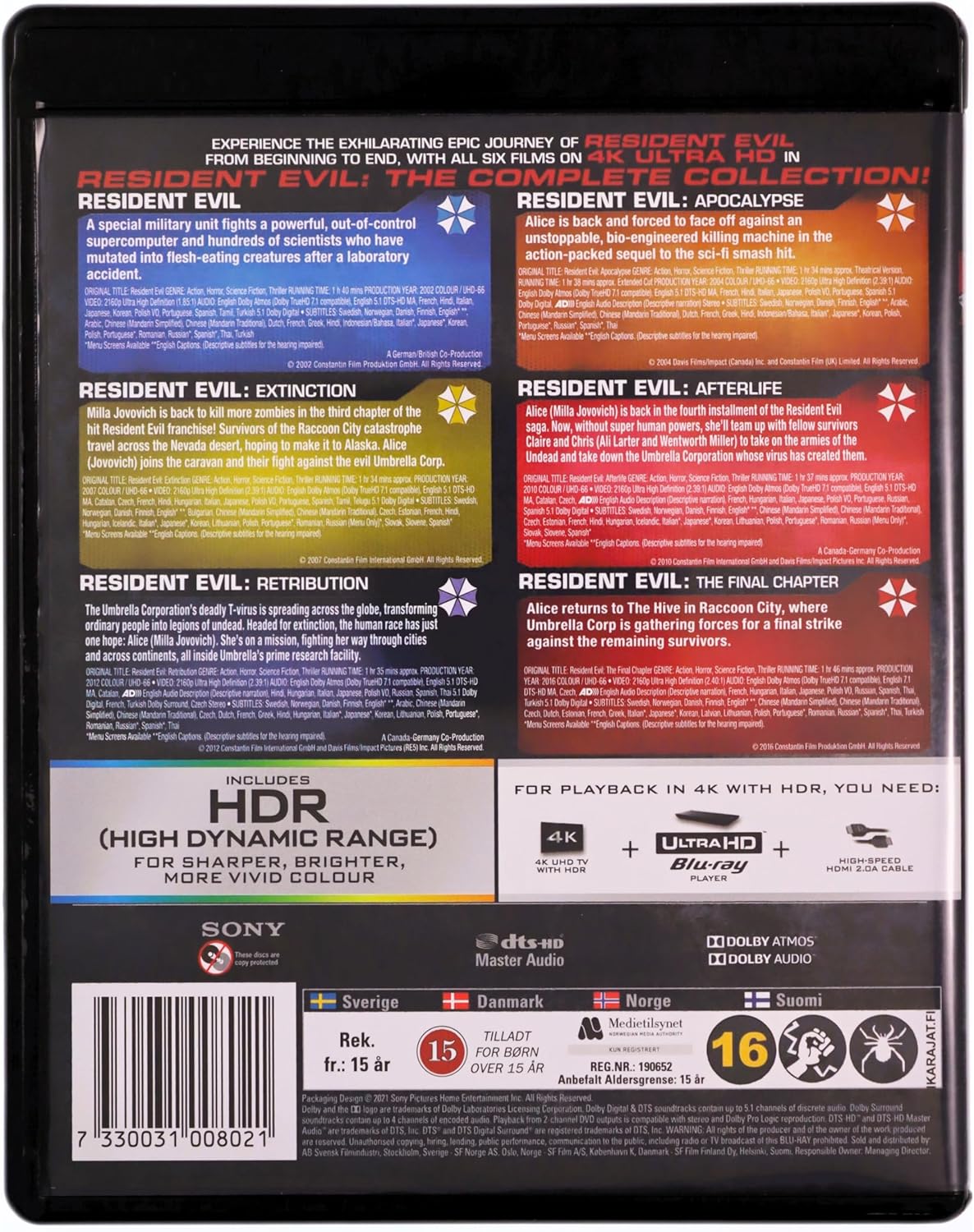 Sony 52GSU3100802 Resident Evil 4K UHD Collection