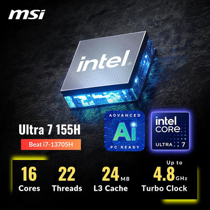 MSI Cyborg 15 - Gaming Laptop, Core Ultra 7, RTX 4050, 32GB RAM, 1TB SSD